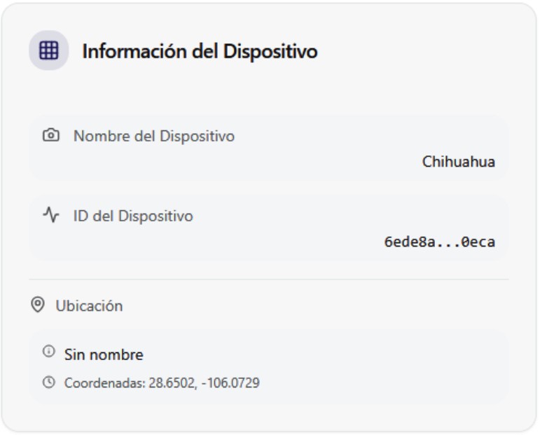 Detalle de dispositivo