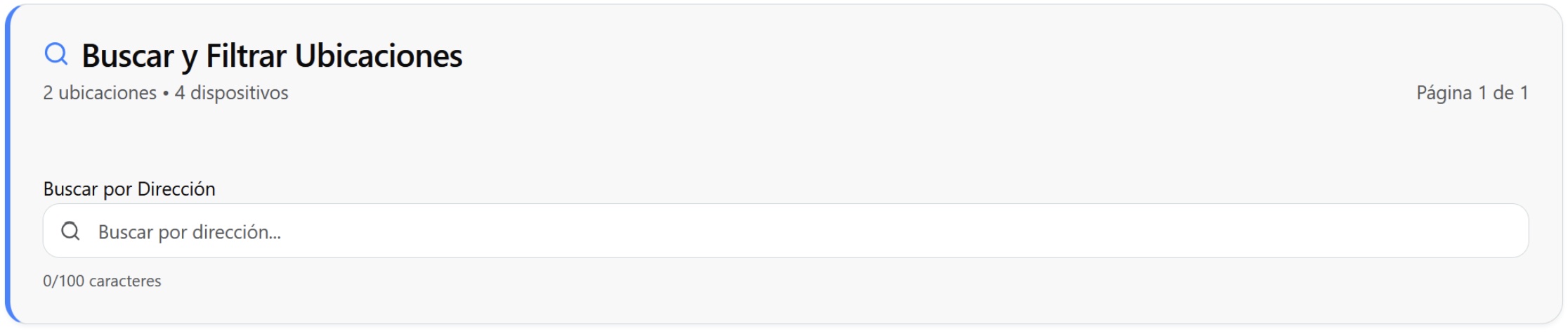 Search and filter locations